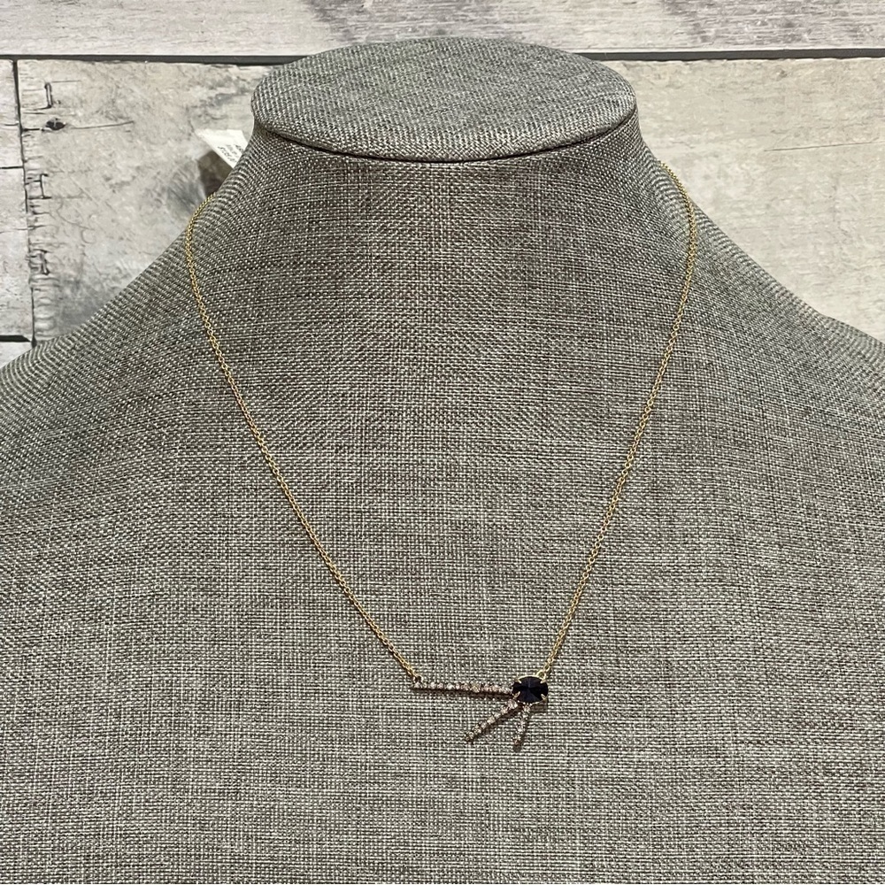 ALEXIS BITTAR 10K GOLD PLATED CRYSTAL ENCRUSTED PENDANT NECKLACE